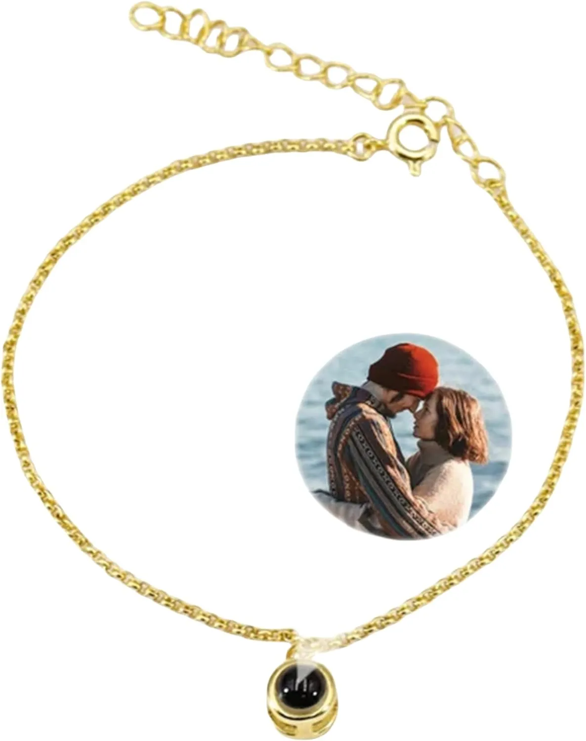 Custom Photo Projection Bracelet 925 Sterling Silver Identification Bracelets Jewelry Custom Bracelets with Picture Inside Friendship Mothers Day Gift for Women or Mom