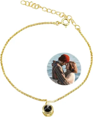 Custom Photo Projection Bracelet 925 Sterling Silver Identification Bracelets Jewelry Custom Bracelets with Picture Inside Friendship Mothers Day Gift for Women or Mom