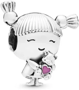 Cute Daughter Charm fits Pandora Charms Bracelets Sister Family Granddaughter Sterling Silver Bead