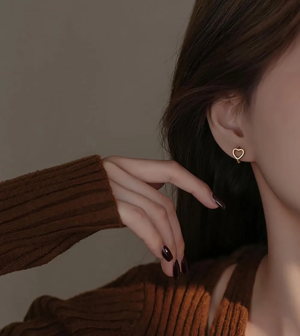 Cute Love Heart Tiny Hoop Slepper Earrings for Women Girls Cartilage 925 Sterling Silver Hollow Hearts Tragus Huggie Hoops Earring Hypoallergenic Wrap Cuffs Minimalist Jewelry Gifts for Daughter Birthday