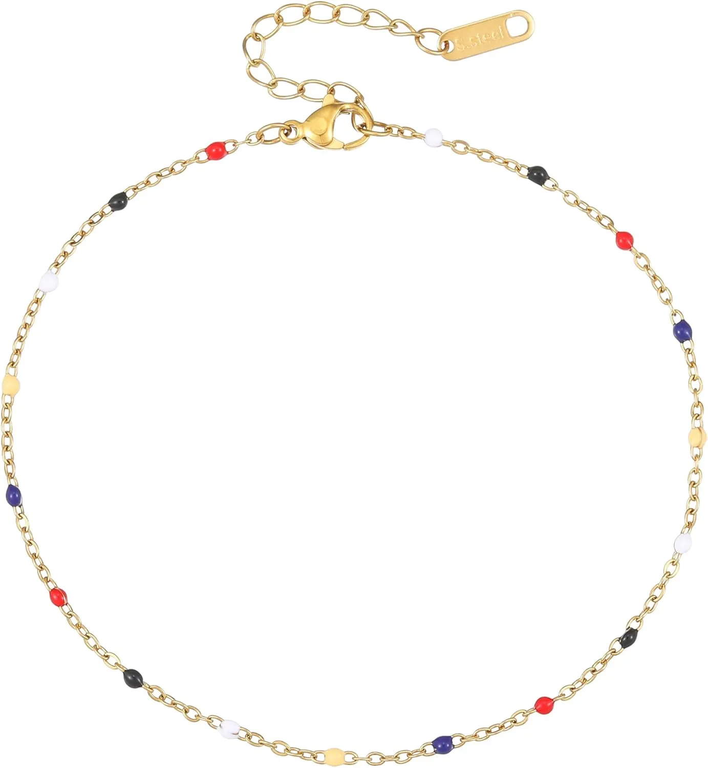 Dainty Ankle Bracelets for Women 18K Gold Plated Beaded Anklet Chain Simple Tiny Beads Anklet Waterproof Minimalist Summer Beach Foot Jewelry Gifts