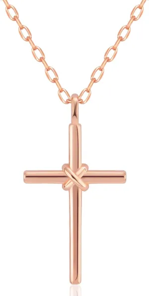 Dainty Cross Necklace for Women & Men, 925 Sterling Silver Cross Necklaces, 18K Gold Rose Gold Silver Cross Necklace Pendant (Gold)