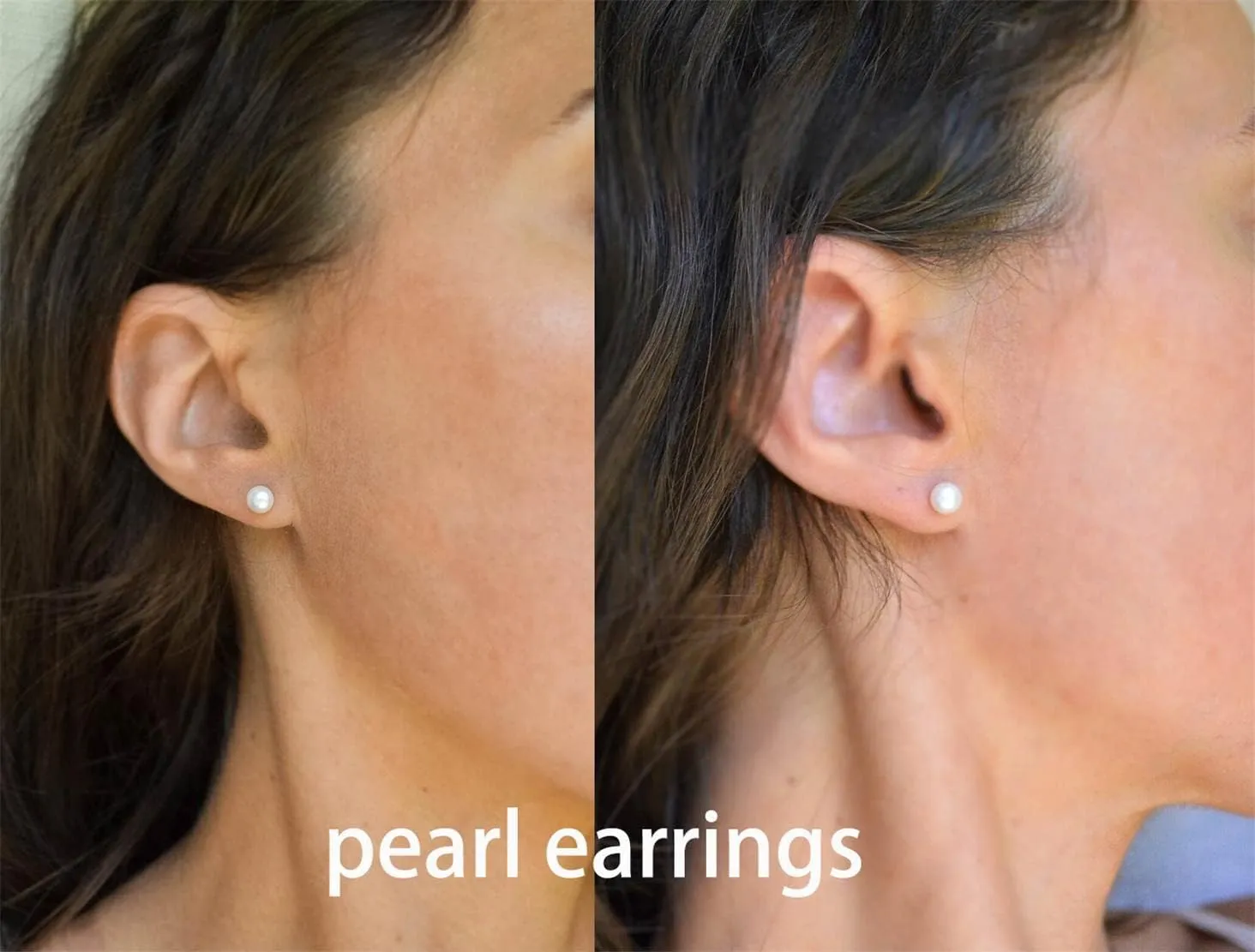 Dainty Flat Back Pearl Earrings for Women, 6 Pairs Flatback Pearl Earrings in 14K Gold Silver 3-8MM Studs Earring Sets for Multiple Piercing Hypoallergenic
