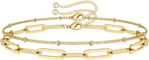 Dainty Gold Bracelets for Women, 14K Gold Plated Adjustable Layered Bracelet Cute Evil Eye Oval Chain Pearl Bar Turtle Gold Bracelets for Women Jewelry