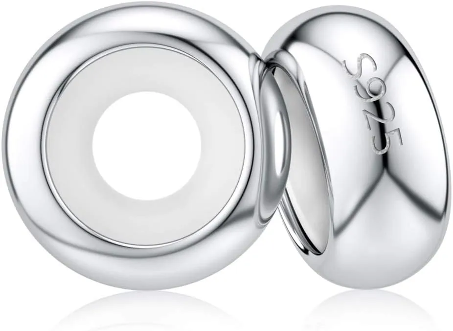 DALARAN Stopper Beads for Bracelets 925 Sterling Silver Clip Spacer Charm Bracelet Stoppers