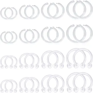 D.Bella 16G Clear Piercing Retainers Flexible Cartilage Helix Daith Rook Tragus Earring Retainer Bioflex Plastic Nose Septum Lip Eyebrow Rings Piercing Retainer