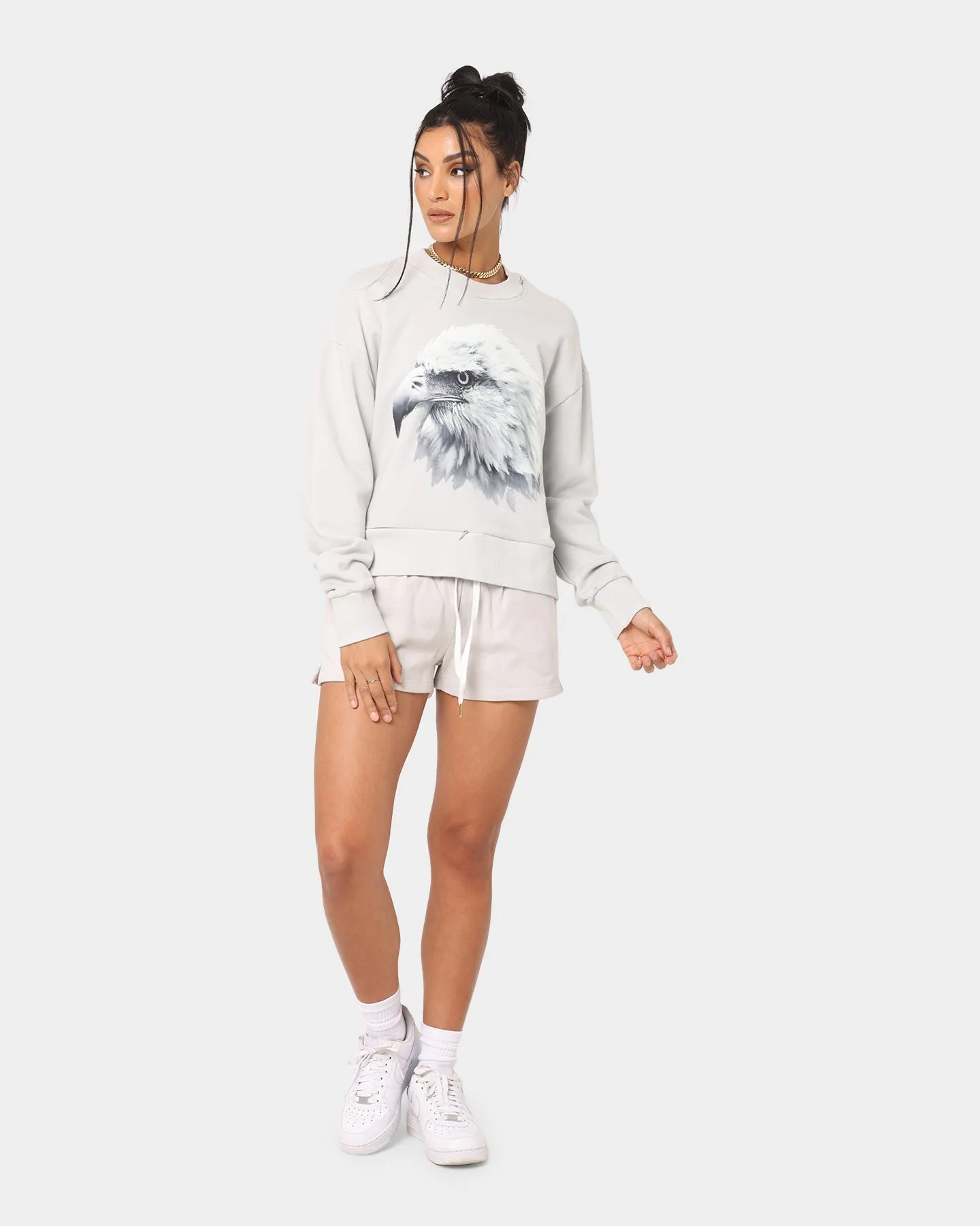 Dead Studios Women's Sports Fleece Shorts Light Grey