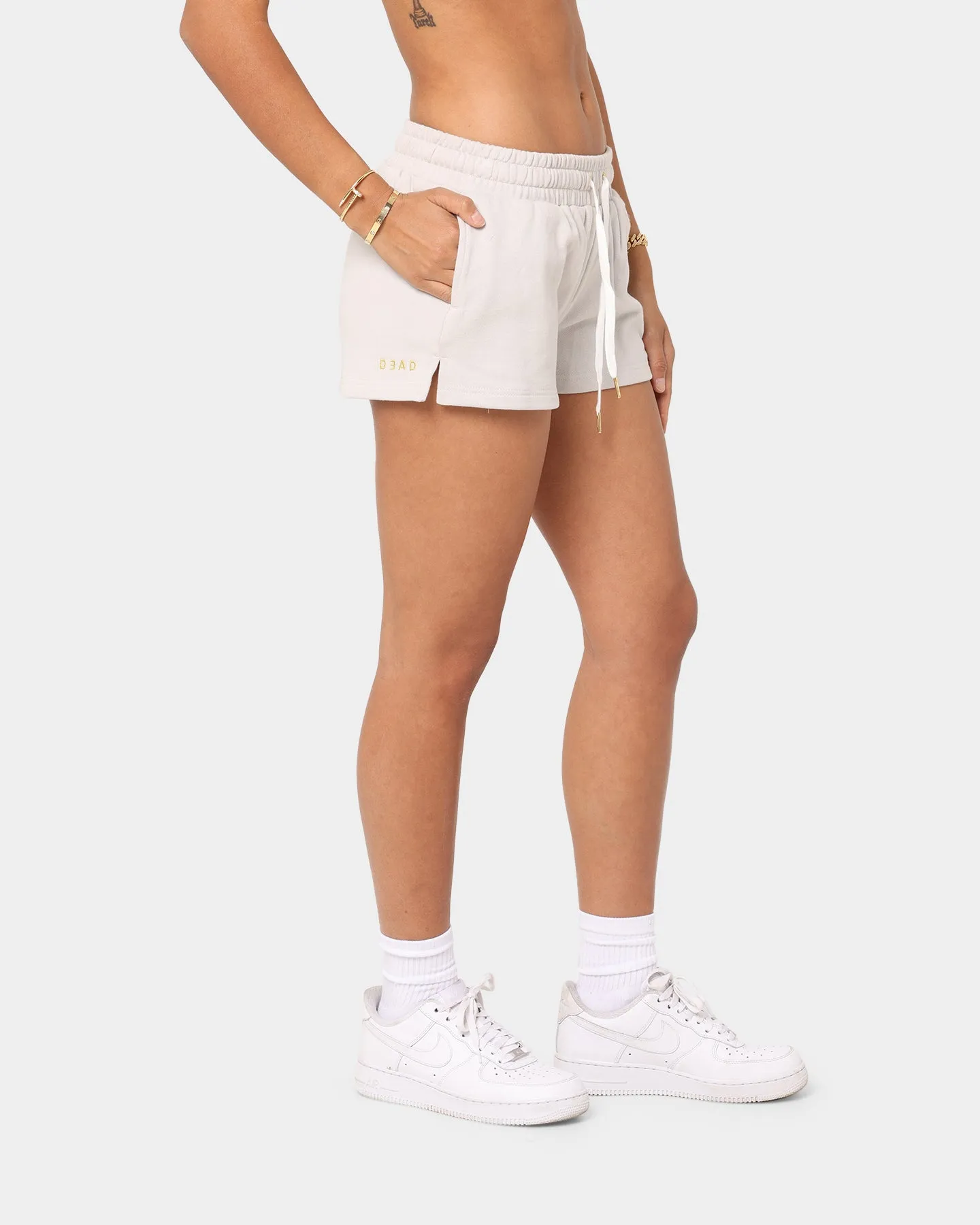 Dead Studios Women's Sports Fleece Shorts Light Grey
