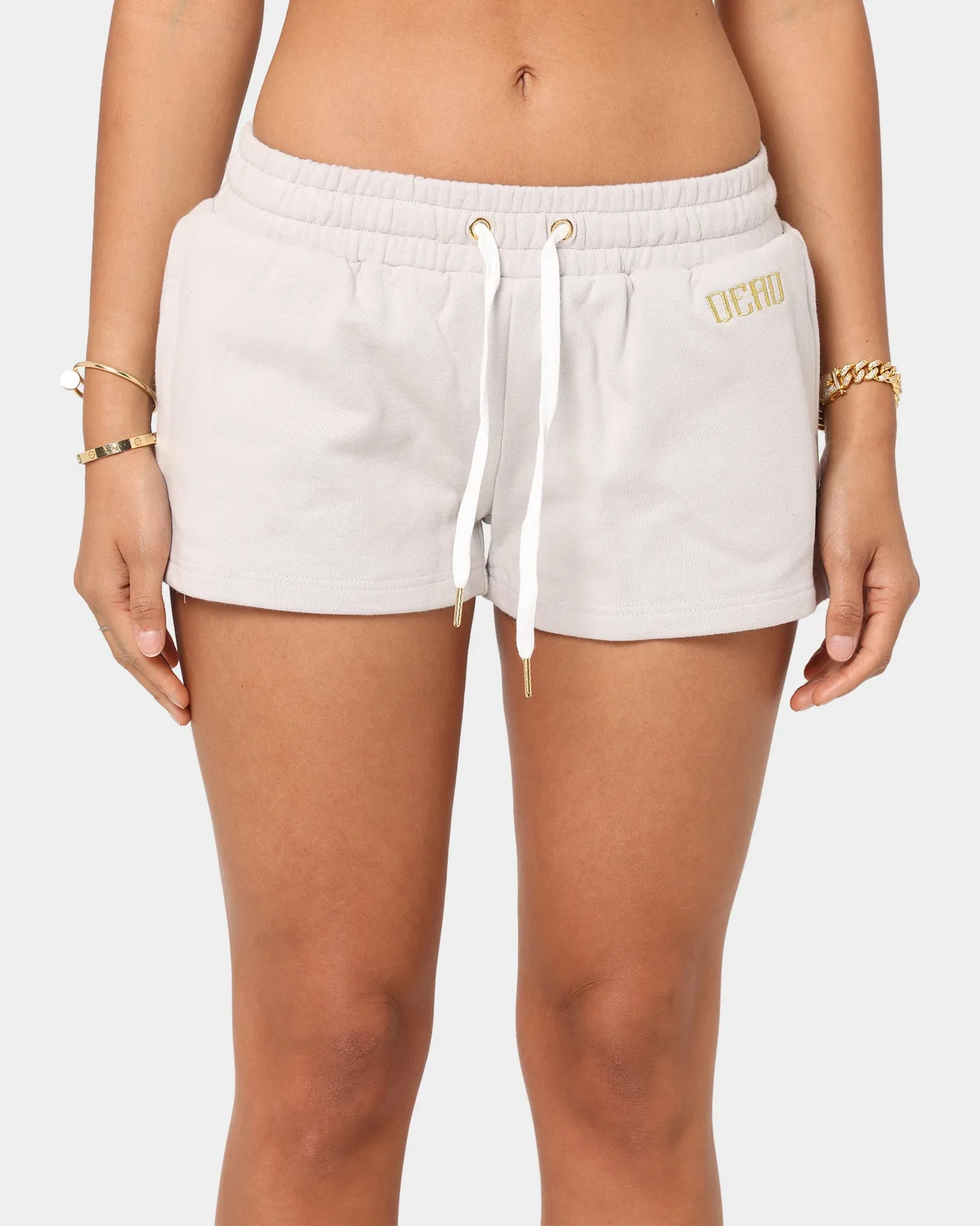 Dead Studios Women's Sports Fleece Shorts Light Grey