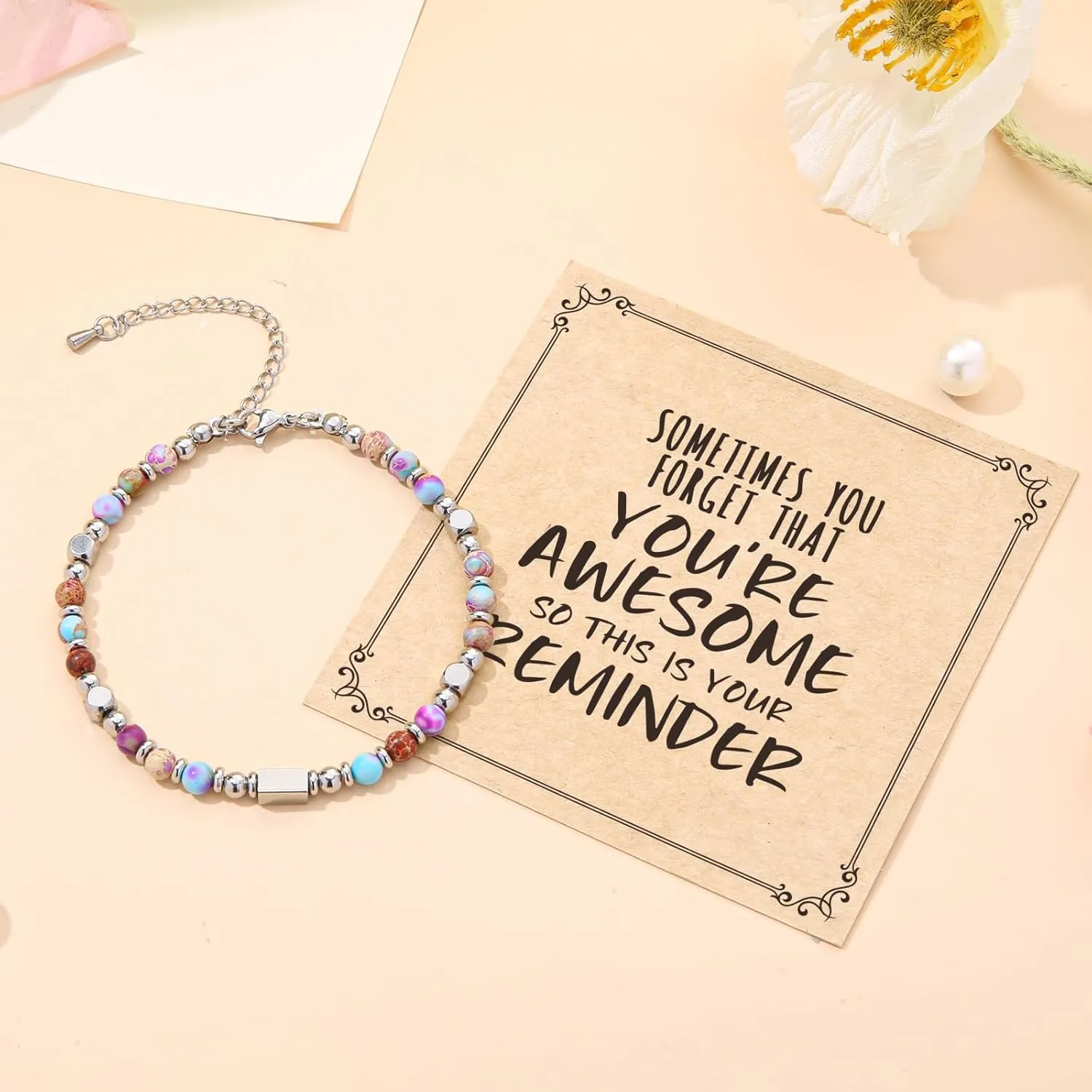 Desimtion Graduation Gifts for Her/Girls/Women, Bracelets for Women Teen Girls, Sometimes You Forget You're Awesome Bracelets, Birthday Gifts for Mom, Wife, Daughter, Sister, Best Friends