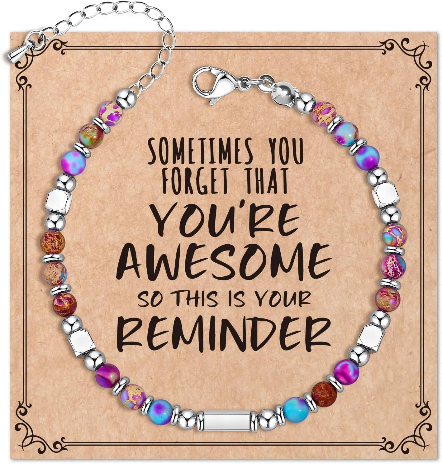 Desimtion Graduation Gifts for Her/Girls/Women, Bracelets for Women Teen Girls, Sometimes You Forget You're Awesome Bracelets, Birthday Gifts for Mom, Wife, Daughter, Sister, Best Friends