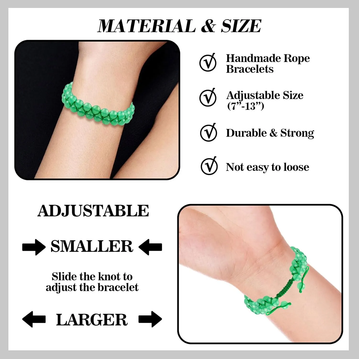 Double-layer Crystal Vibe Bracelet for Women Men Girls Genuine 8mm Bead Green Jade Emerald Bracelet Healing Crystal Spiritual Bracelet Jewelry Gifts Bring Good Luck and Protection(Emerald)
