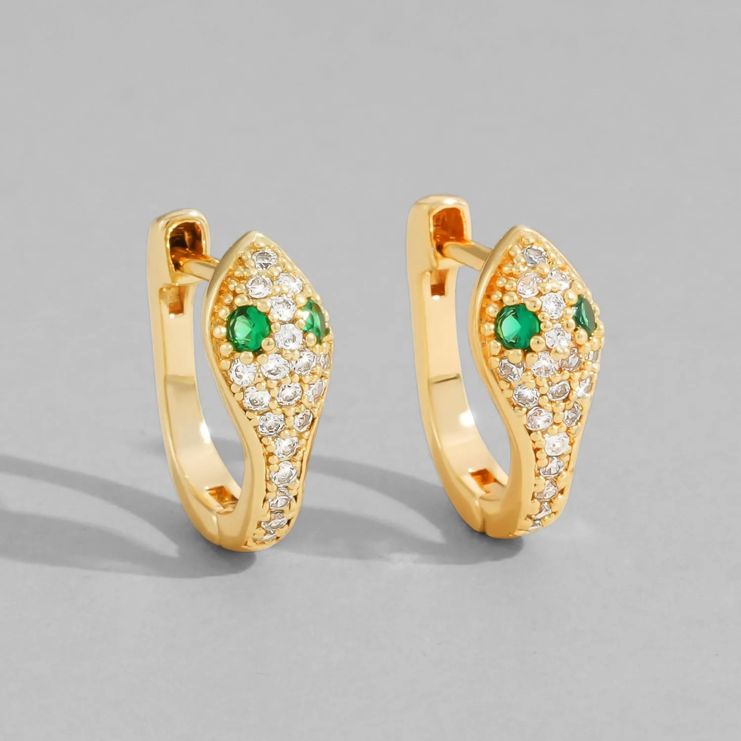 Dremmy Studios Dainty CZ Huggie Hoop Earrings 14K Gold Plated Chunky Simple Cute Thick Round Frill Bead Ball Starburst Cuff Earrings Cubic Zirconia Hoop Earrings Minimalist Personalized Gift for Her