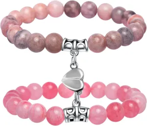 Dual-Sized Matching Heart Magnetic Bracelets for Couples, Best Friends & Family - Perfect Gifts for Parents and Daughter
