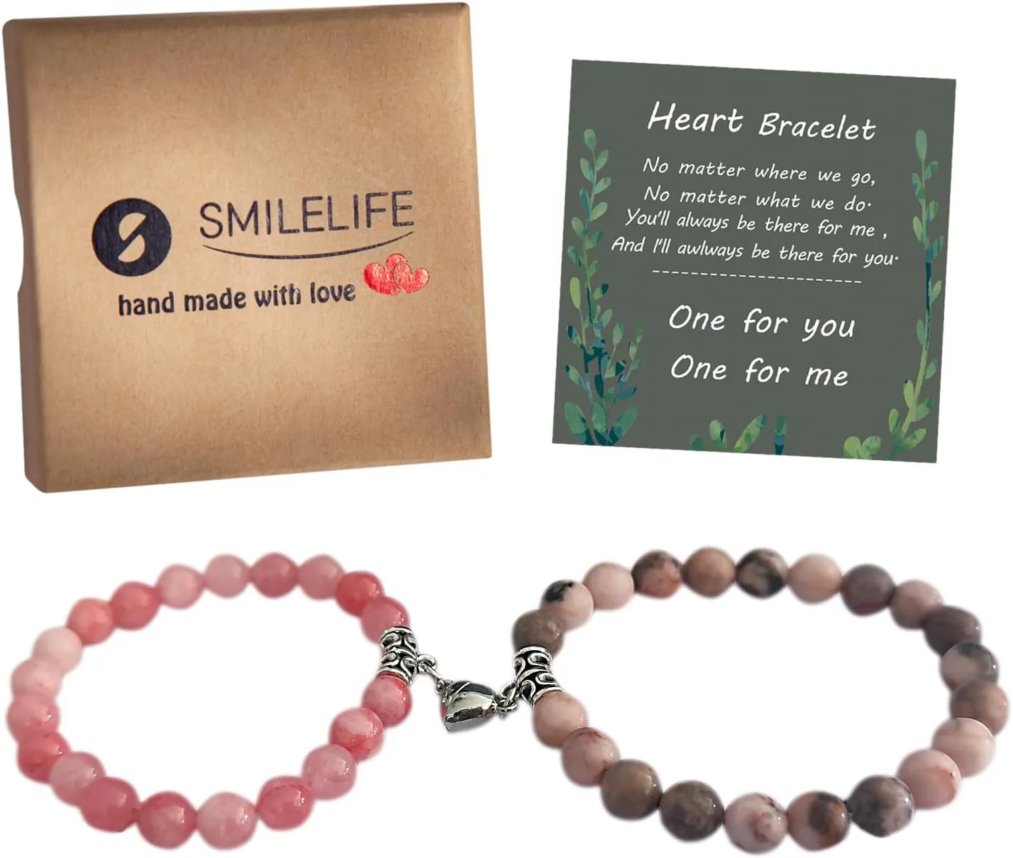Dual-Sized Matching Heart Magnetic Bracelets for Couples, Best Friends & Family - Perfect Gifts for Parents and Daughter