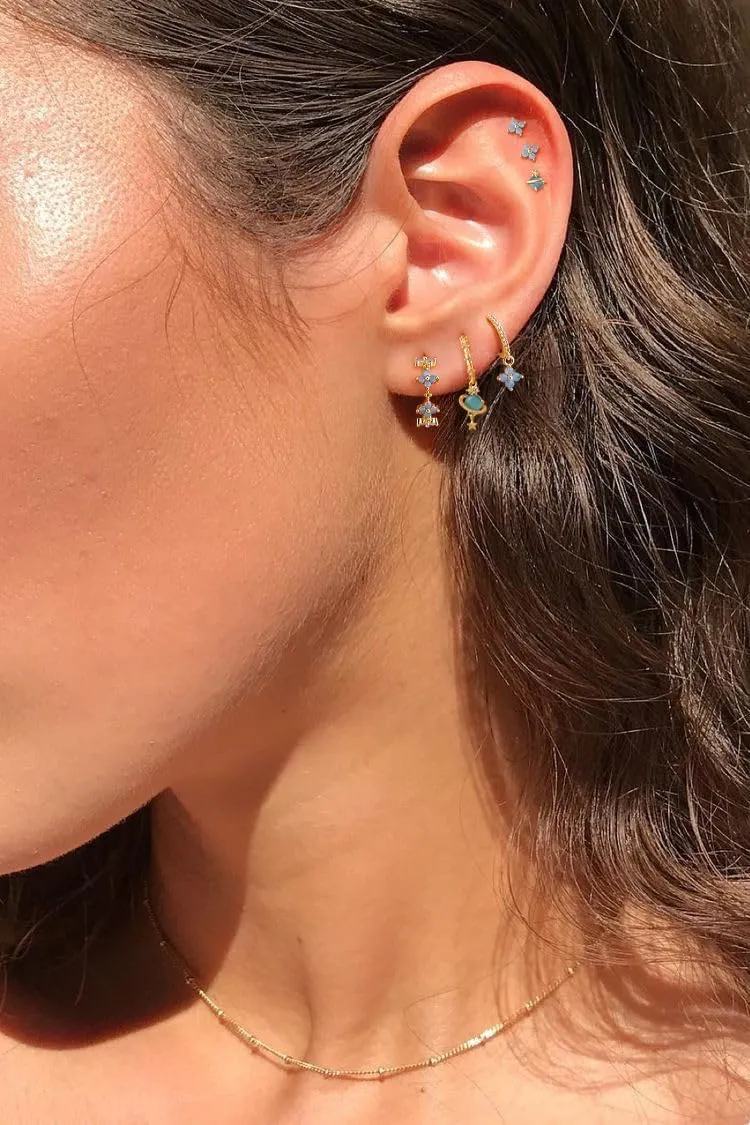 Earrings for Women Trendy,Dainty Gold Earring Stacks 14K Gold Plated Huggie Stud Earrings for Women Small Cartilage Hoop Earring Set Hypoallergenic Summer Huggie Jewelry