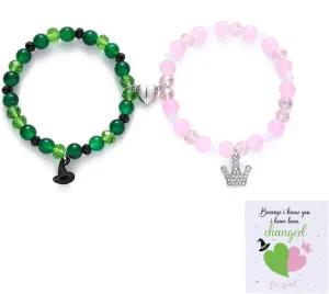 Elphaba Galinda Friendship Matching Bracelets Rhinestone Crown Witch Hat Matching Bracelets Couples Accessories Christmas Valentine's Day Gifts for Fans Party Dress Decor