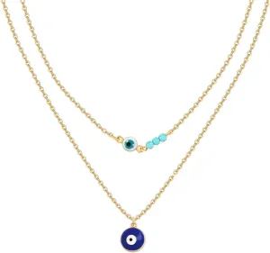 Evil Eye Necklace for Women14K Gold Plated Charm Cubic Zirconia Evil Eye Pendant Gold Necklaces Layered Jewelry Gifts
