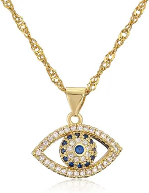 Evil Eye Necklace for Women14K Gold Plated Charm Cubic Zirconia Evil Eye Pendant Gold Necklaces Layered Jewelry Gifts
