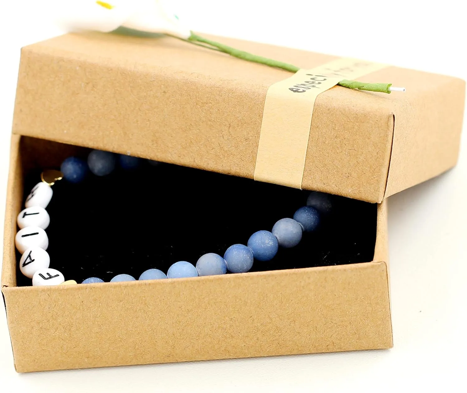 Faith Brave Love Inspirational Bracelets, Natural Matte Aventurine Beads Bracelet 17cm/6.7inch