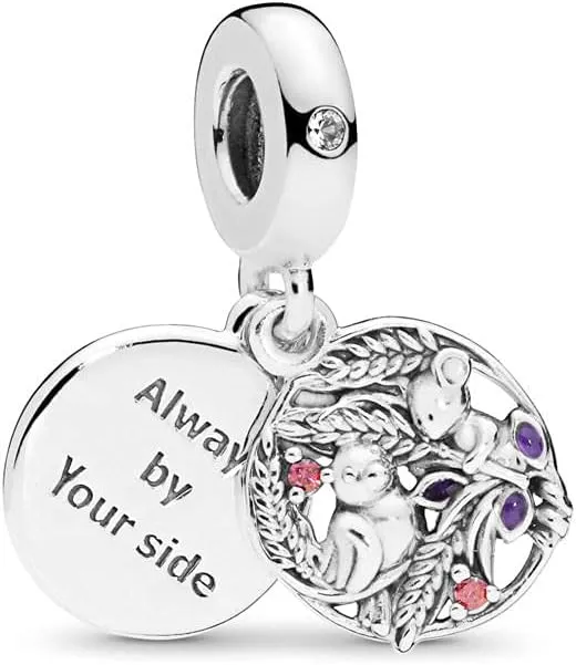 Family Friendship Dangle Charm fits Pandora Charms Moments Bracelets Engraved Always by Your Side Sterling Silver