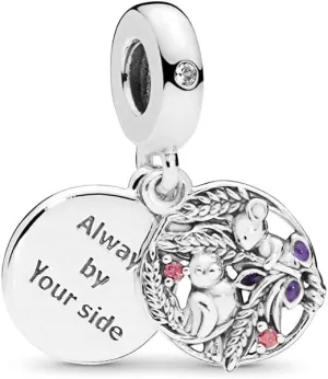 Family Friendship Dangle Charm fits Pandora Charms Moments Bracelets Engraved Always by Your Side Sterling Silver