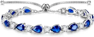 FANCIME Shine of Tears Birthstone Tennis bolo Bracelets Sterling Silver Tennis Bracelets Charm Fine Jewelry Mother's Day Birthday Gifts for Women Mom