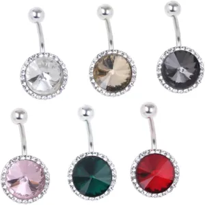 Fashion Belly Ring Set 6pcs Navel Rings Belly Button Piercing Jewelry Satin Navel Nails Clip on Studs for Women
