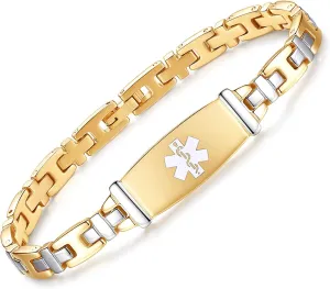 Fashion Lady Stainless steel Medical Alert id Bracelets with Free Engraving