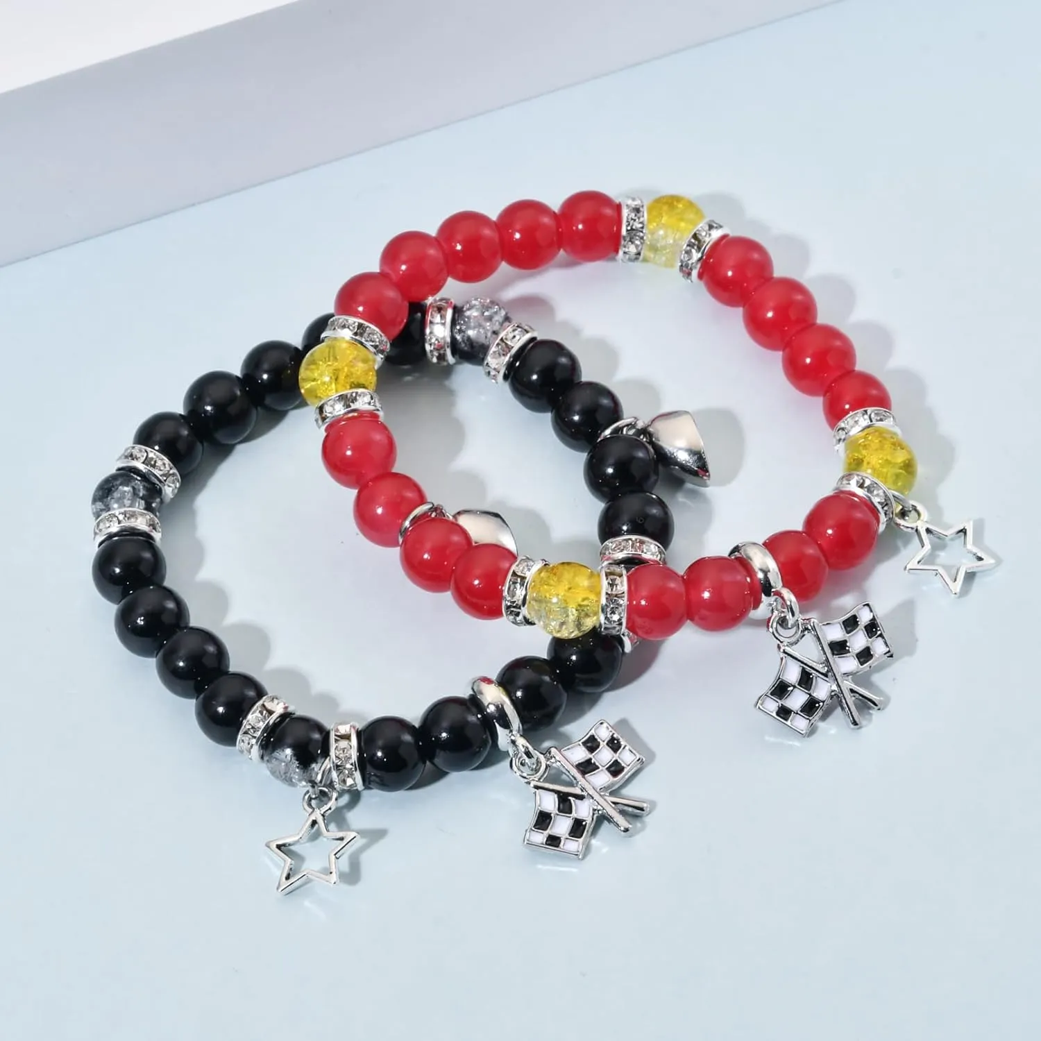 Fast Furious Movie Bracelets For Couples,Valentines Day Gifts For Her/Him,Matching Heart Charm Bracelets Gifts For Best Friend,Friendship Jewelry To Sister BestieLong Distance Gift For Bf Gf
