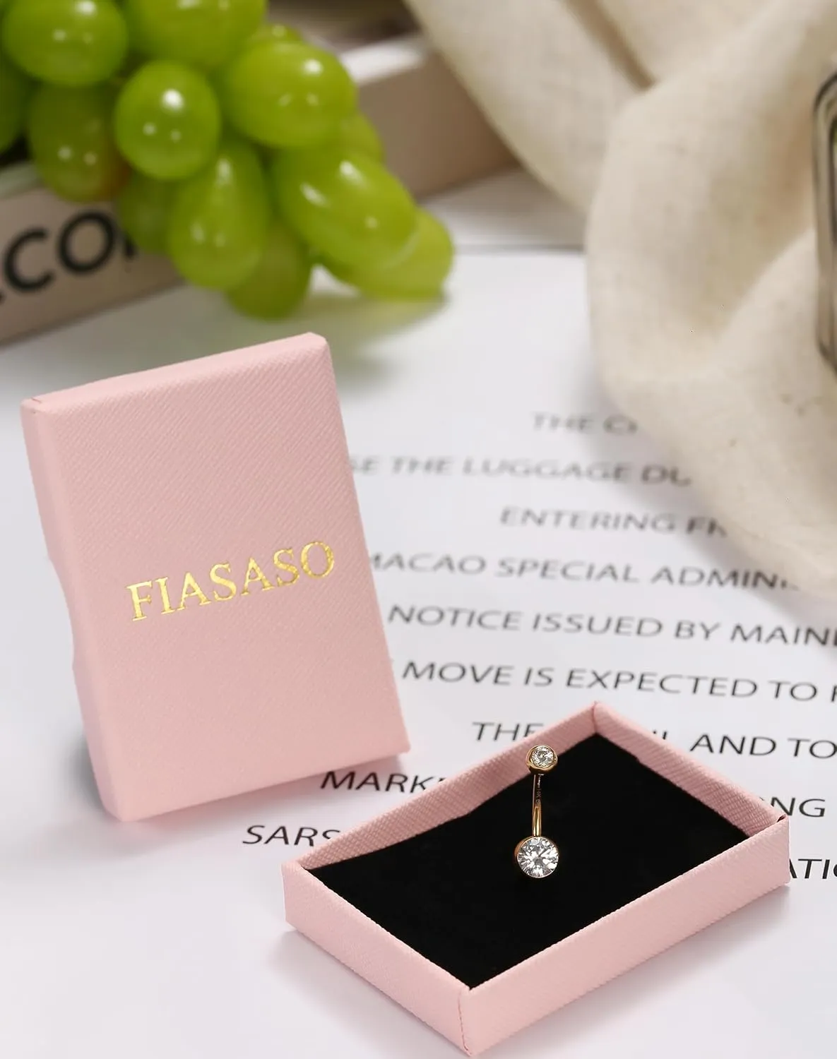 FIASASO Belly Button Ring Surgical Steel Titanium Sterling Silver 14K Gold Belly Button Rings Cubic Zirconia Internally Threaded Belly Rings 14G Belly Piercing Jewelry Hypoallergenic Navel Piercing Jewelry for Women