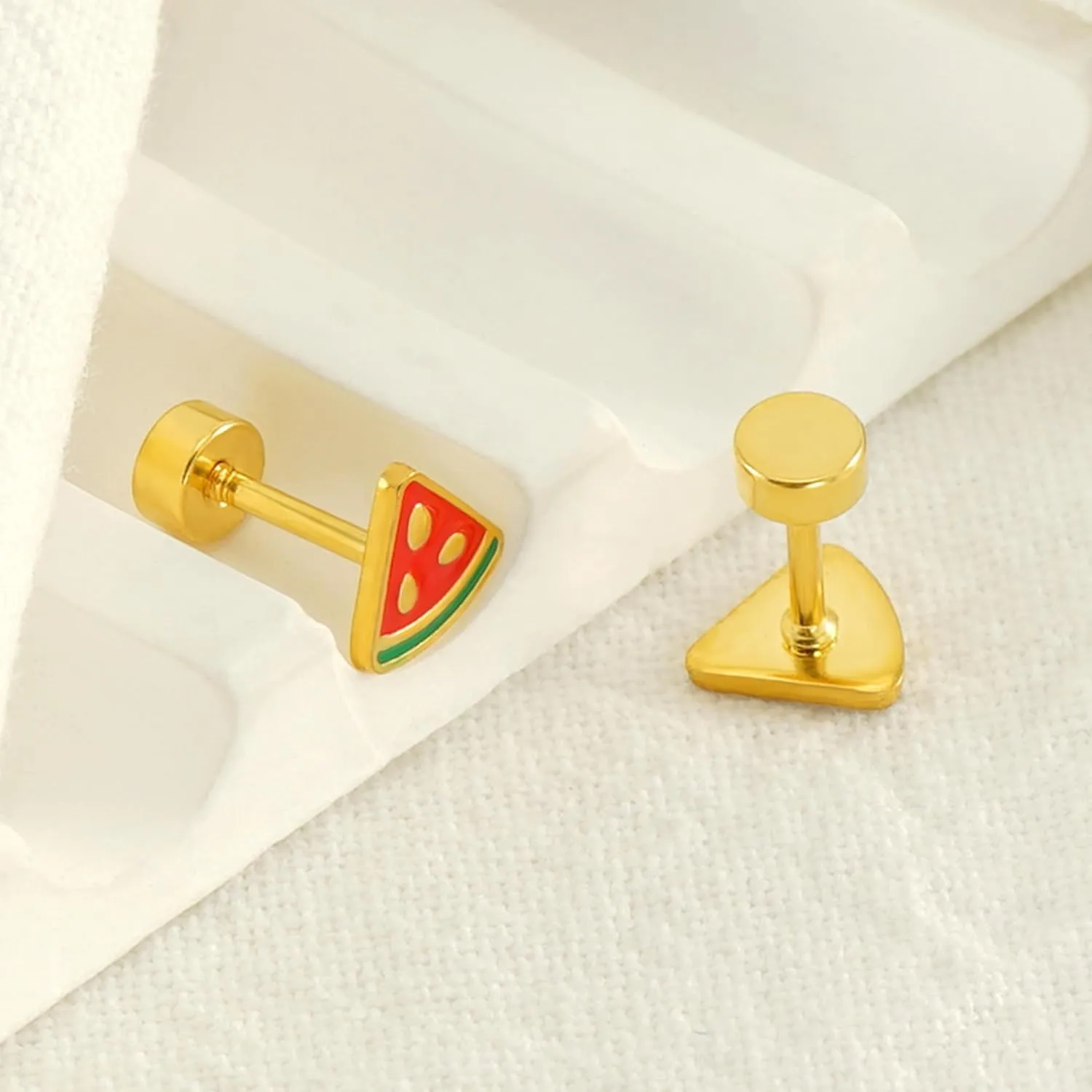 Flat Back Earrings for Women Hypoallergenic Heart Stud for Cartilage Screw Back Star Studs Comfortable Earring for Sleeping