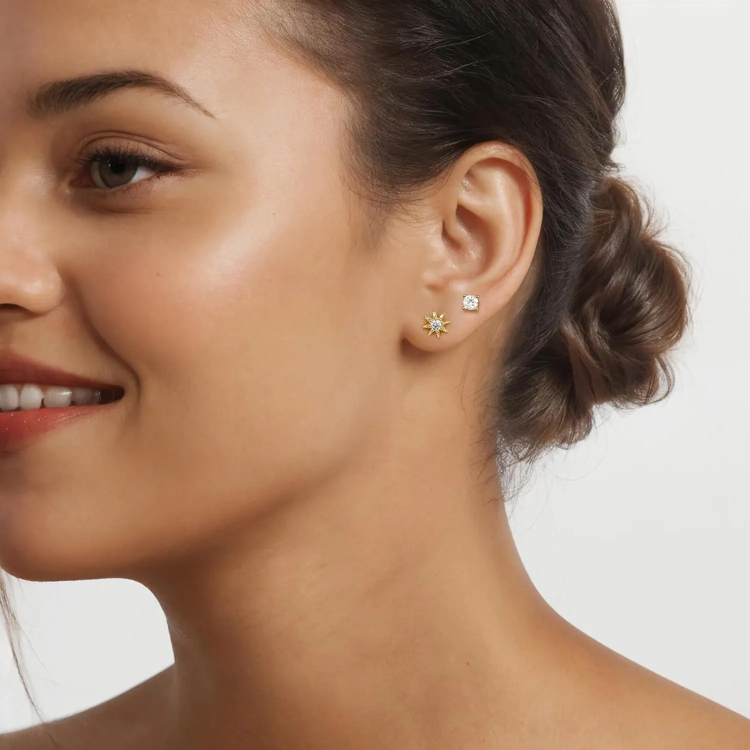 Flat Back Earrings for Women, Silver|Gold Flat Back Stud Earrings Hypoallergenic, Helix Cartilage Flatback Earrings Jewelry for Women Valentines Day Gifts
