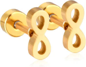 Flat Back Stud Earrings, 316L Stainless Steel Stud Earrings Hypoallergenic for Sensitive Ears, Gold Plated Screw Back Earrings Stud for Women Jewelry Gifts