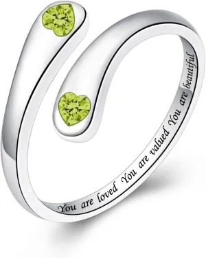 Fookduoduo 925 Sterling Silver Ring Inspirational Jewelry adjustable Wrap Open Rings for Women