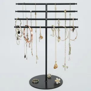 Four layer jewelry storage rack, jewelry storage rack is used to organize and store necklaces, earrings, bracelets, rings and other jewelry 