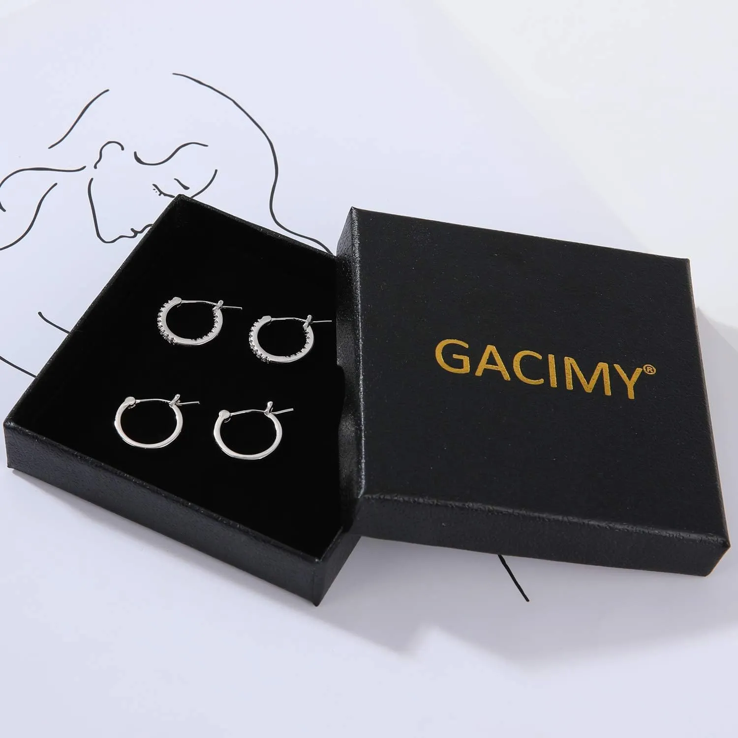 Gacimy Hoop Earrings for Women, 14K Gold Plated Hoops with 925 Sterling Silver Post