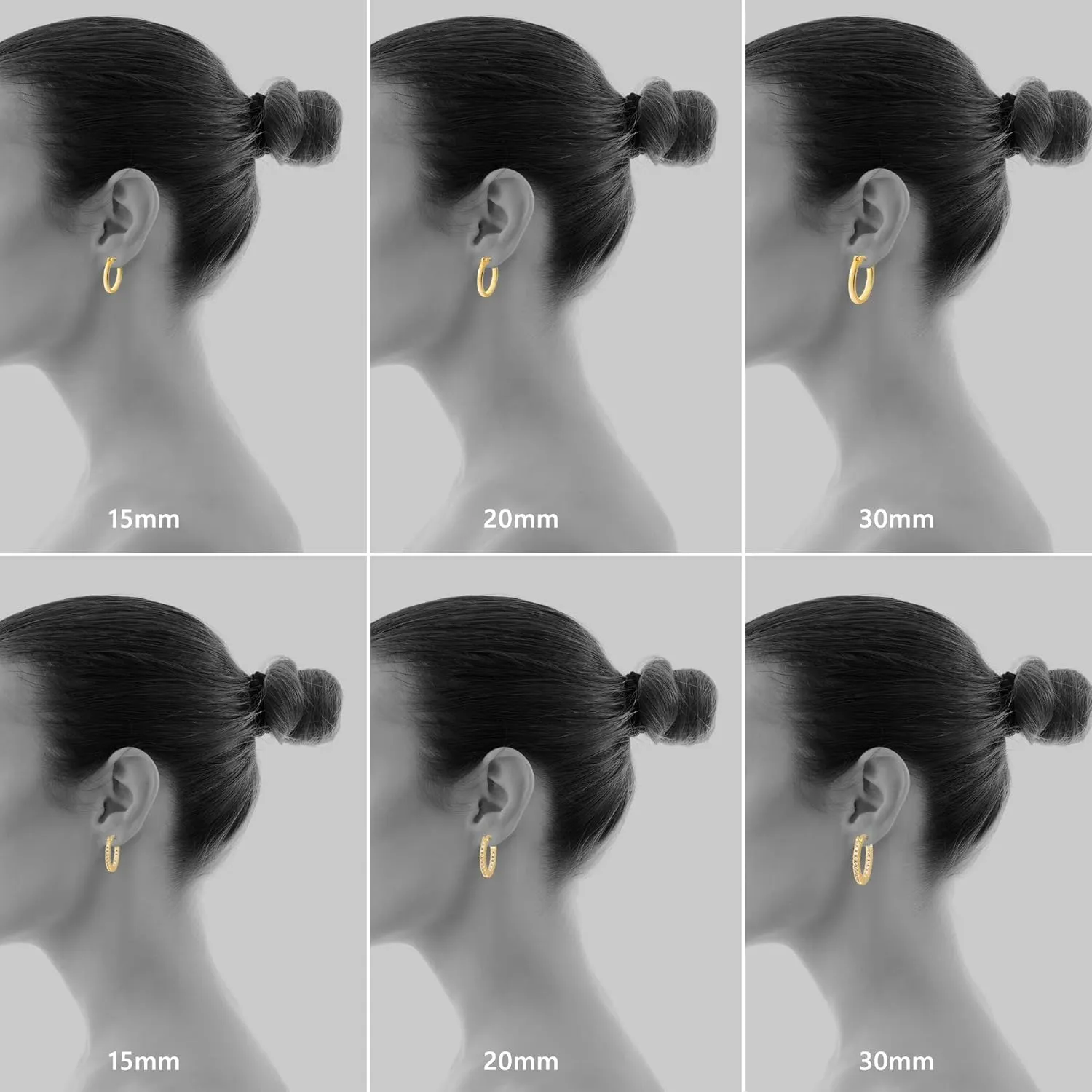 Gacimy Hoop Earrings for Women, 14K Gold Plated Hoops with 925 Sterling Silver Post