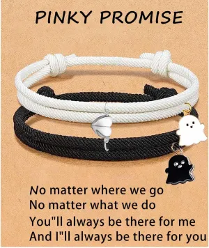 Ghost Magnetic Bracelets for Couples Him and Her Bracelets Magnet Bracelet Long Distance Relationship Love Bff Best friends Friendship Matching Jewelry, Maghal