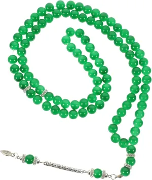 Glass Prayer Beads Bracelet 99 Beads 8MM Religious Rosary for Handmade with Tassels for Meditation and Spiritual Practices