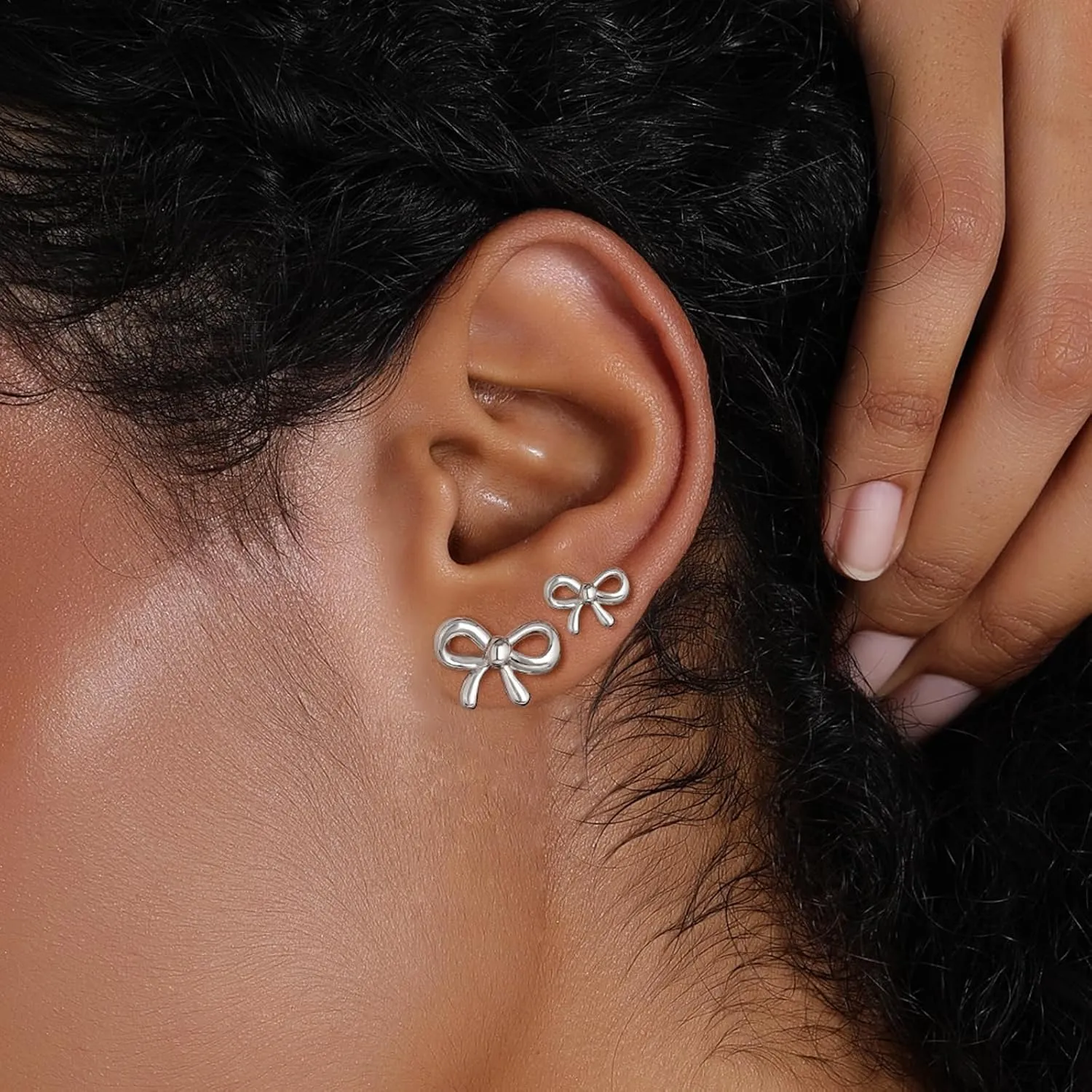 Gold Bow Earrings for Women 14k Gold Minimalist Bow Stud Earrings for Women Trendy Dainty Cute Ribbon Earrings Hypoallergenic Bow Earrings jewelry for Women Gifts