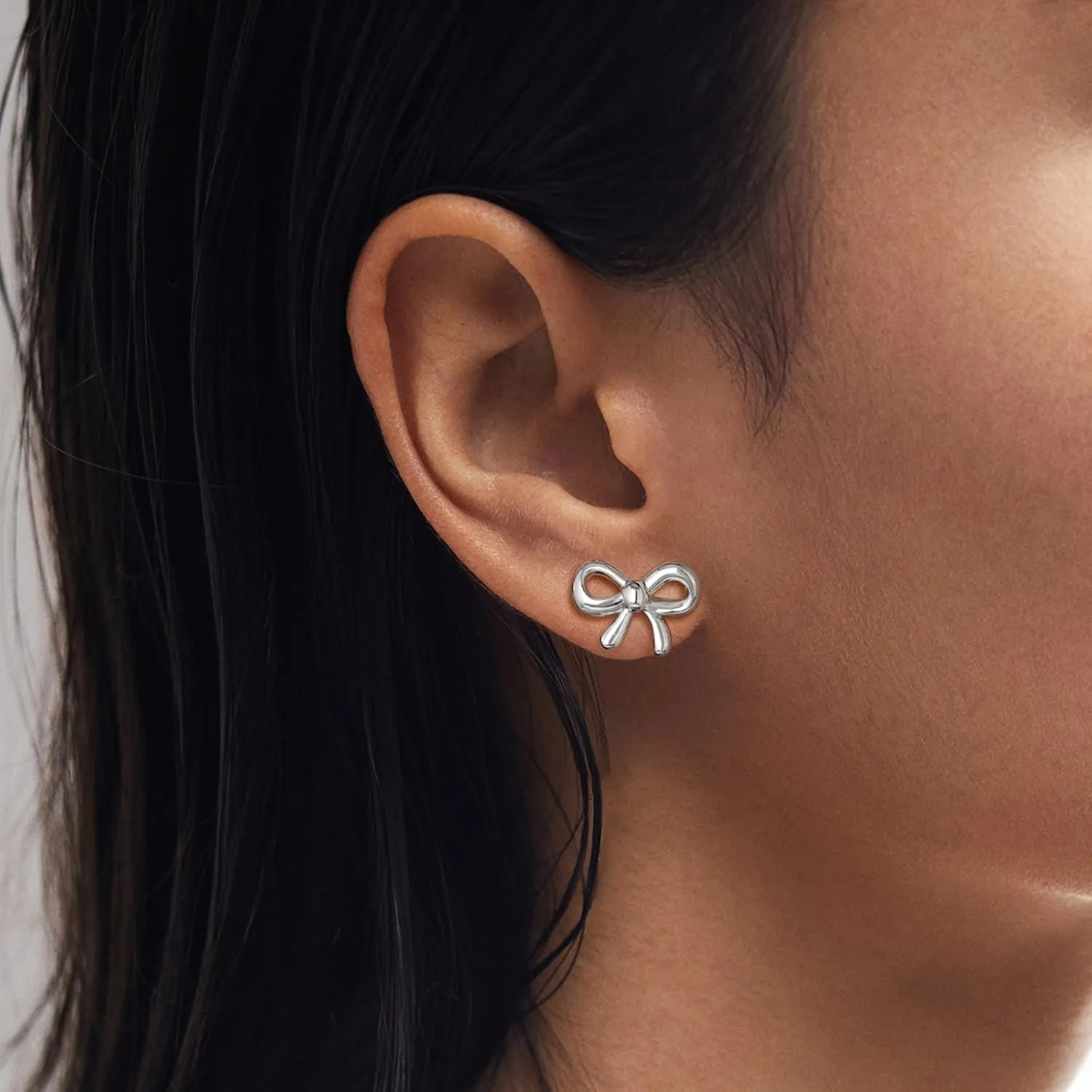 Gold Bow Earrings for Women 14k Gold Minimalist Bow Stud Earrings for Women Trendy Dainty Cute Ribbon Earrings Hypoallergenic Bow Earrings jewelry for Women Gifts