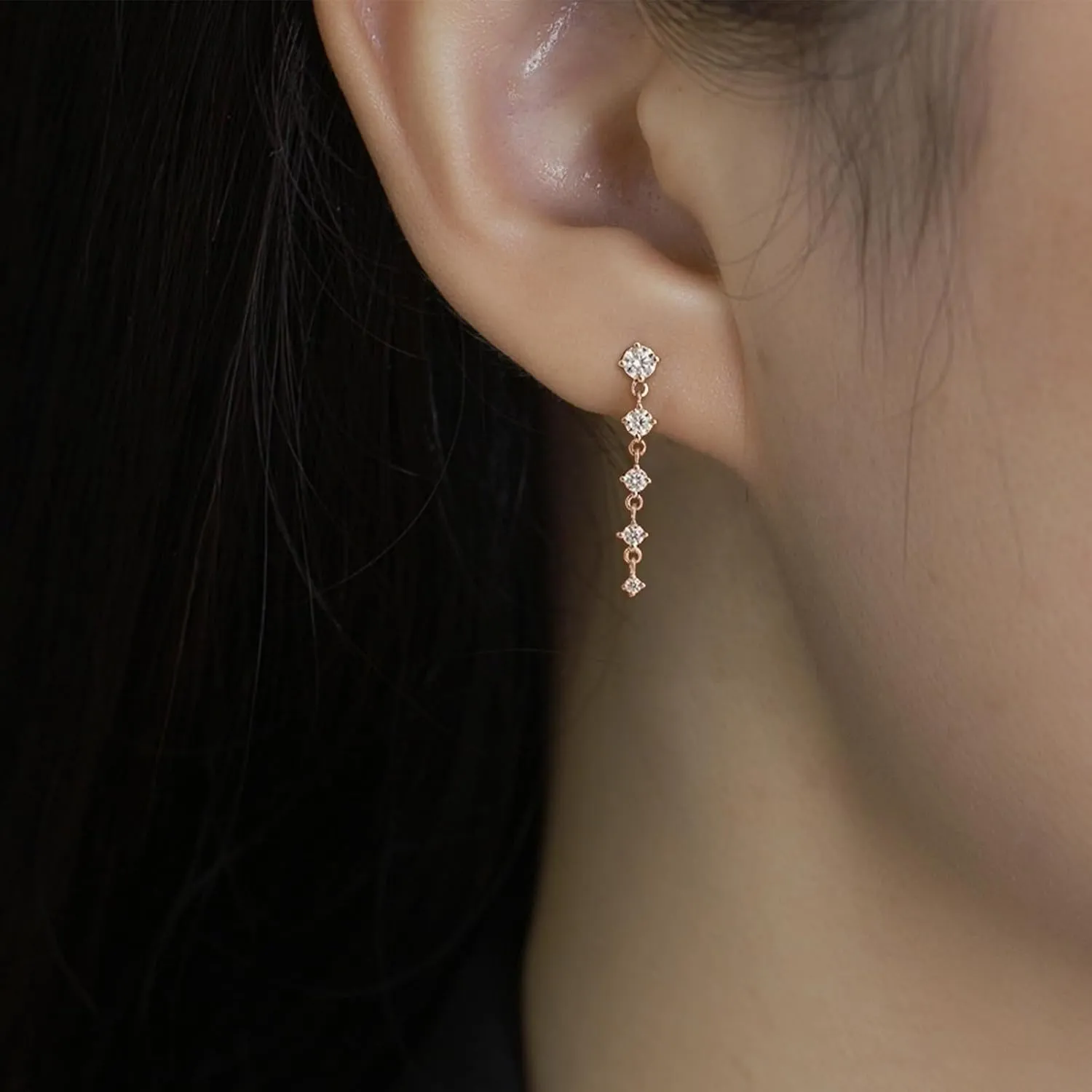 Gold Dangle Earrings for Women Trendy Silver Hoop Earrings 14k Gold Plated Small Hoop Earrings for Women Lightweight CZ Drop Earrings Dainty Gold Jewelry for Women