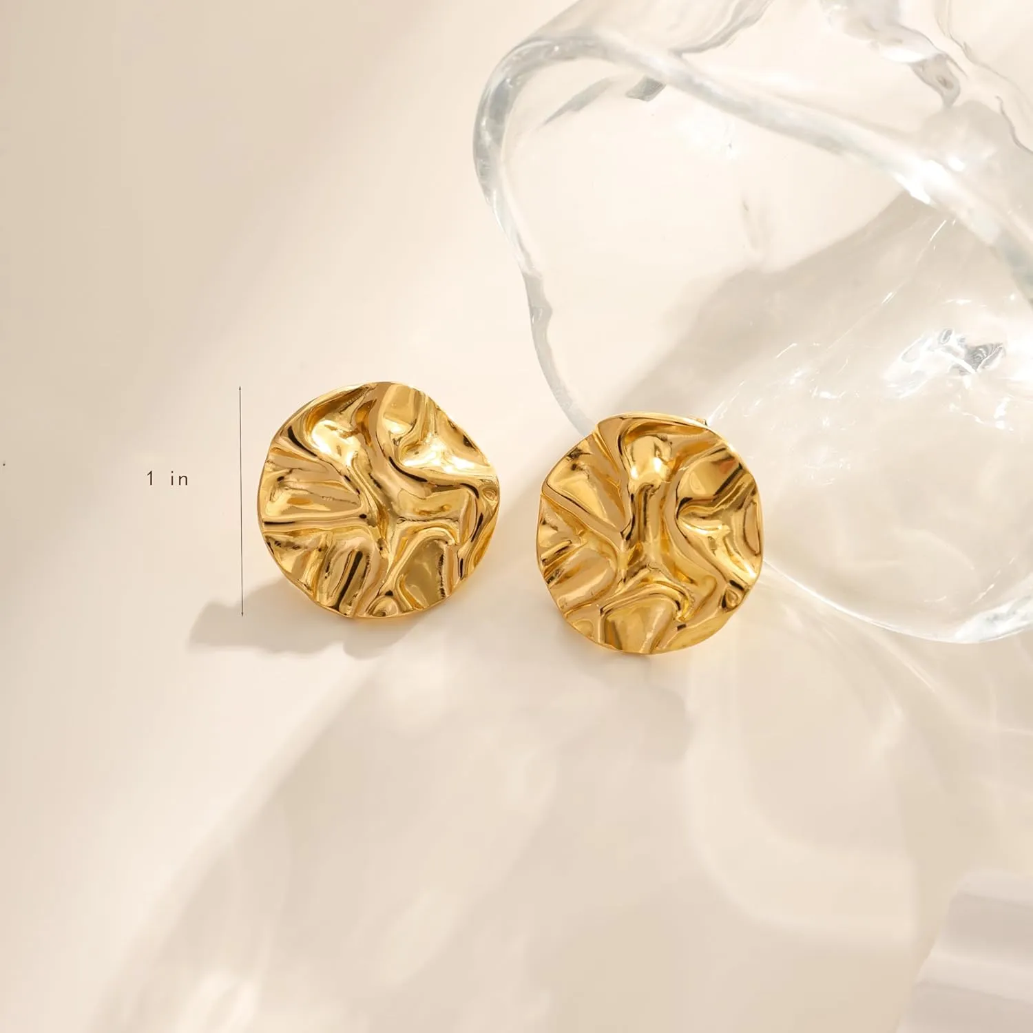 Gold Earrings for Women Trendy, Chunky Gold Statement Earrings 14K/18K Gold Plated Bow Drop Earrings for Women Thick Gold Heart Stud Earrings Square Gold Dangle Earrings Summer Beach Jewelry