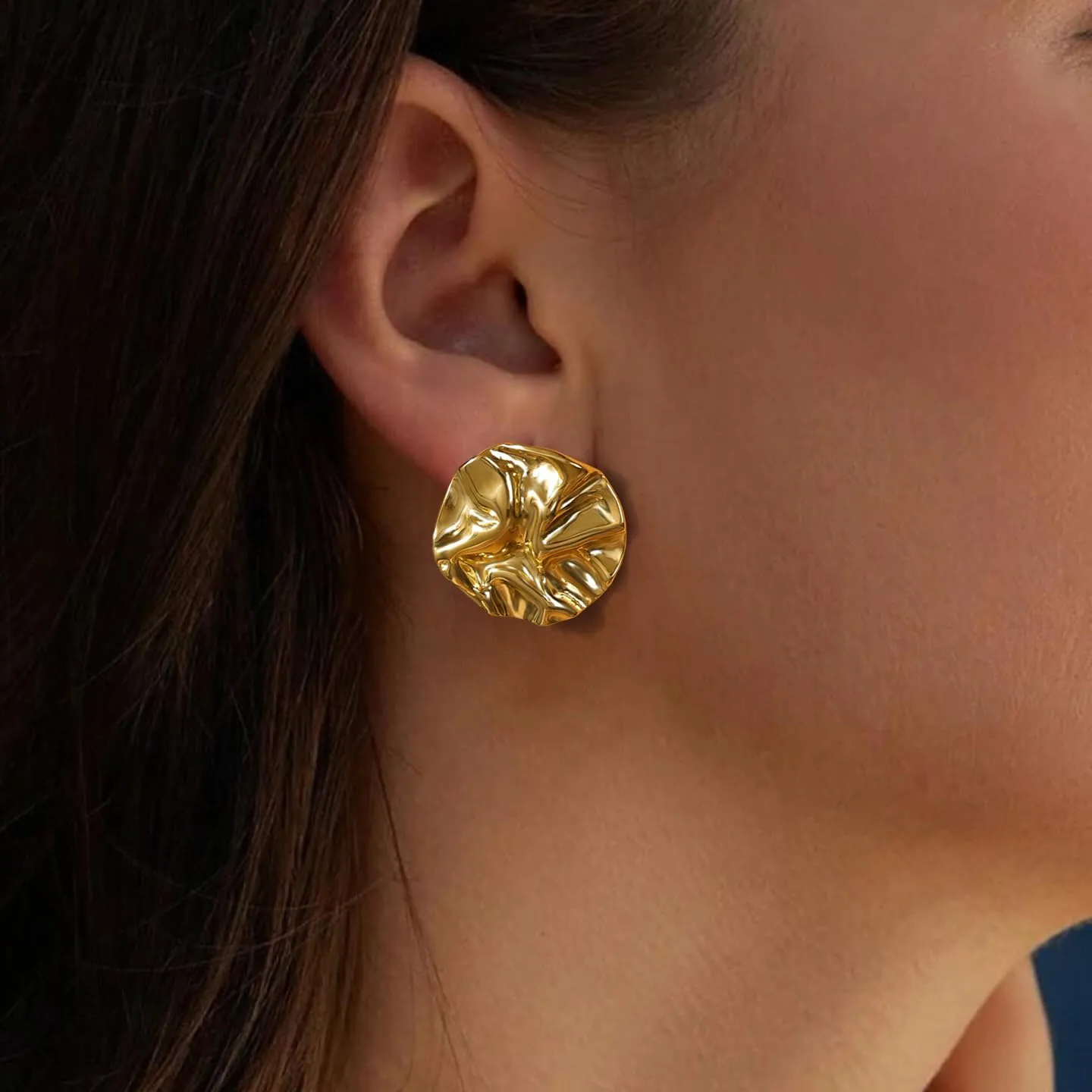 Gold Earrings for Women Trendy, Chunky Gold Statement Earrings 14K/18K Gold Plated Bow Drop Earrings for Women Thick Gold Heart Stud Earrings Square Gold Dangle Earrings Summer Beach Jewelry