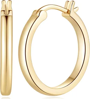 Gold Hoop Earrings 14K Gold Hoop Earrings for Women Lightweight Hoop Earring for Womens Earring Hoops 20/30/40mm