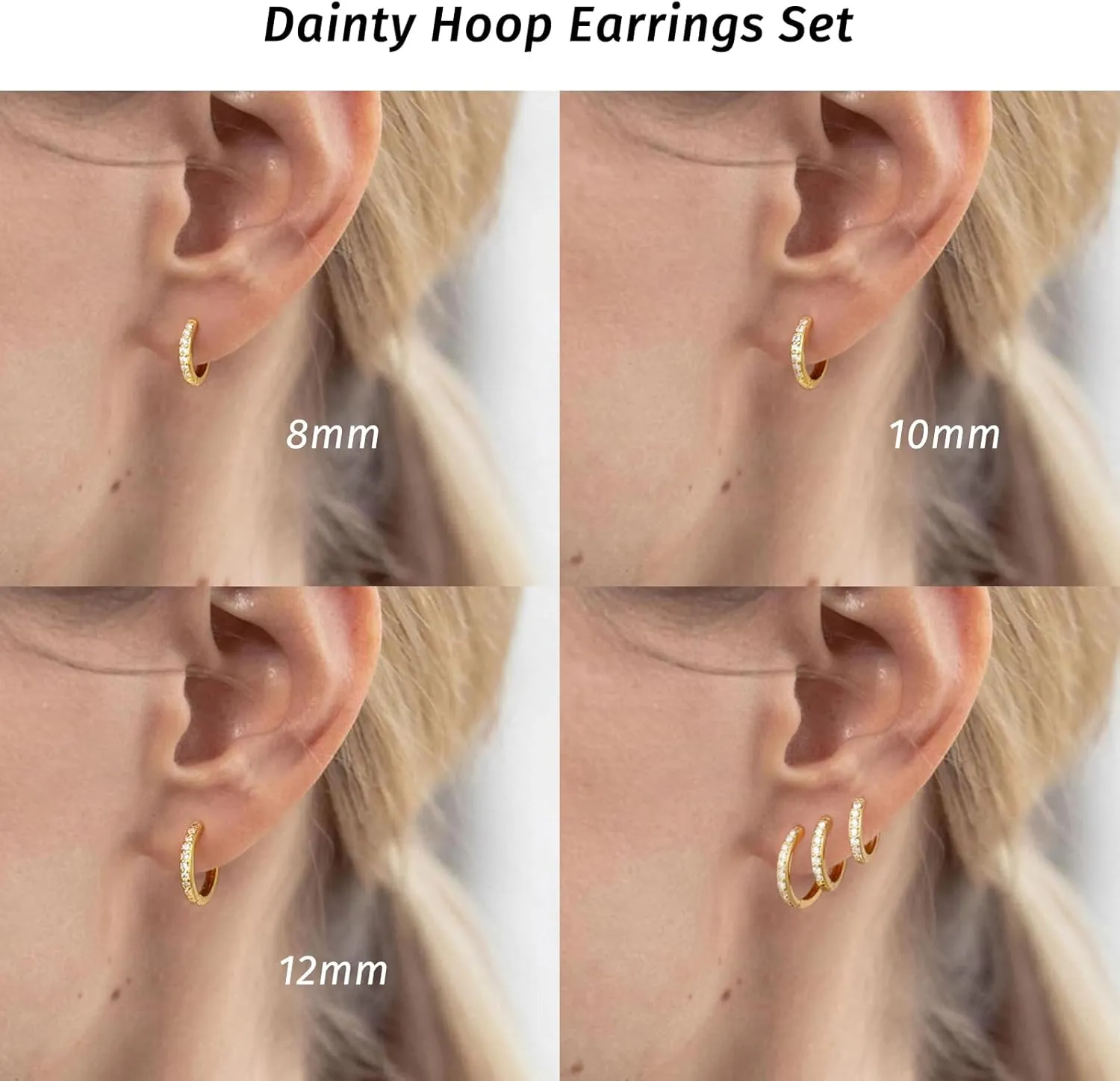 Gold Hoop Earrings for Women 925 Sterling Silver EarringsCartilage Endless Small Hoop Earrings Set 14K Gold Plated Huggie Earrings for Women Men Jewelry Gifts