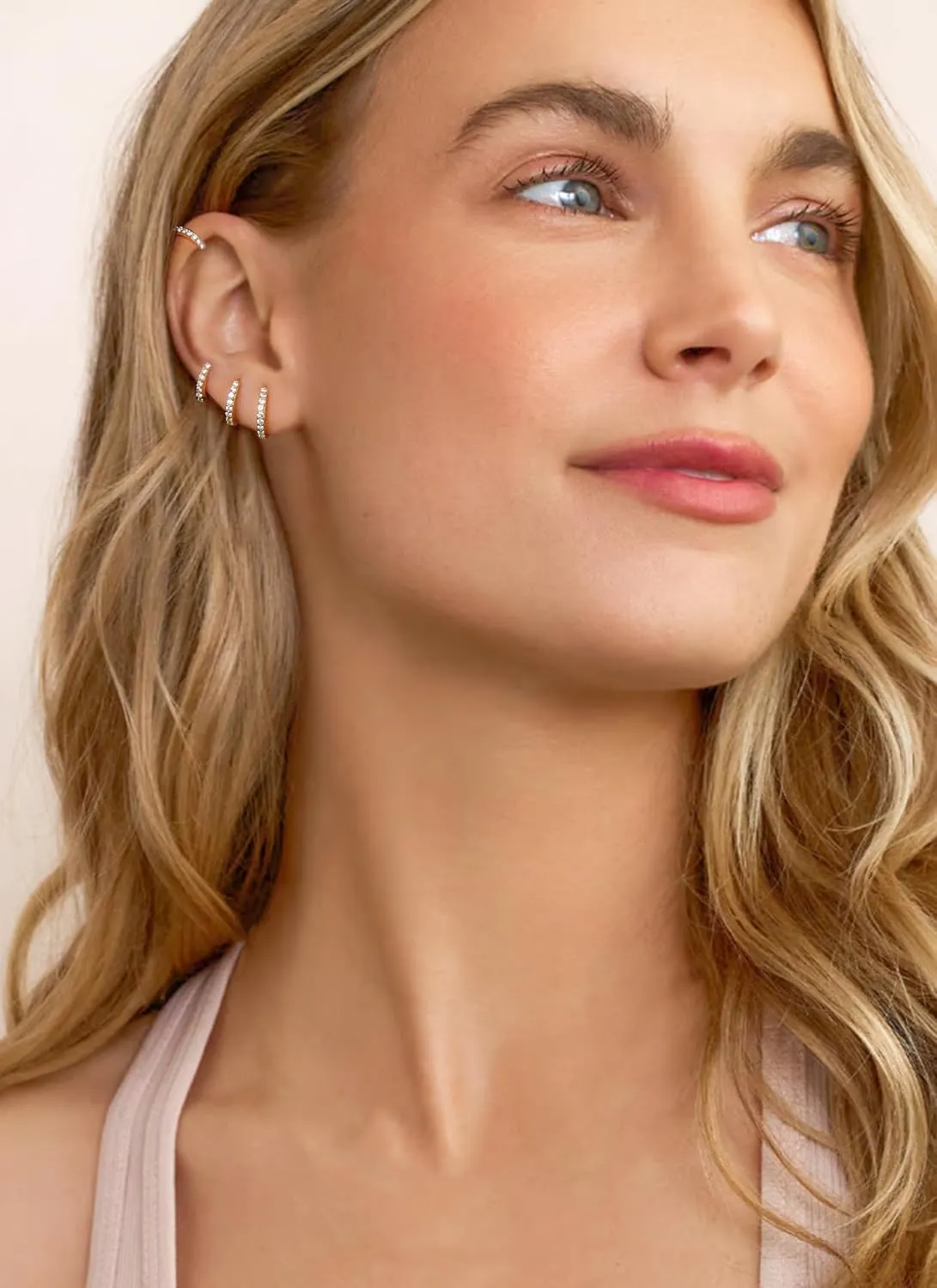 Gold Hoop Earrings for Women 925 Sterling Silver EarringsCartilage Endless Small Hoop Earrings Set 14K Gold Plated Huggie Earrings for Women Men Jewelry Gifts