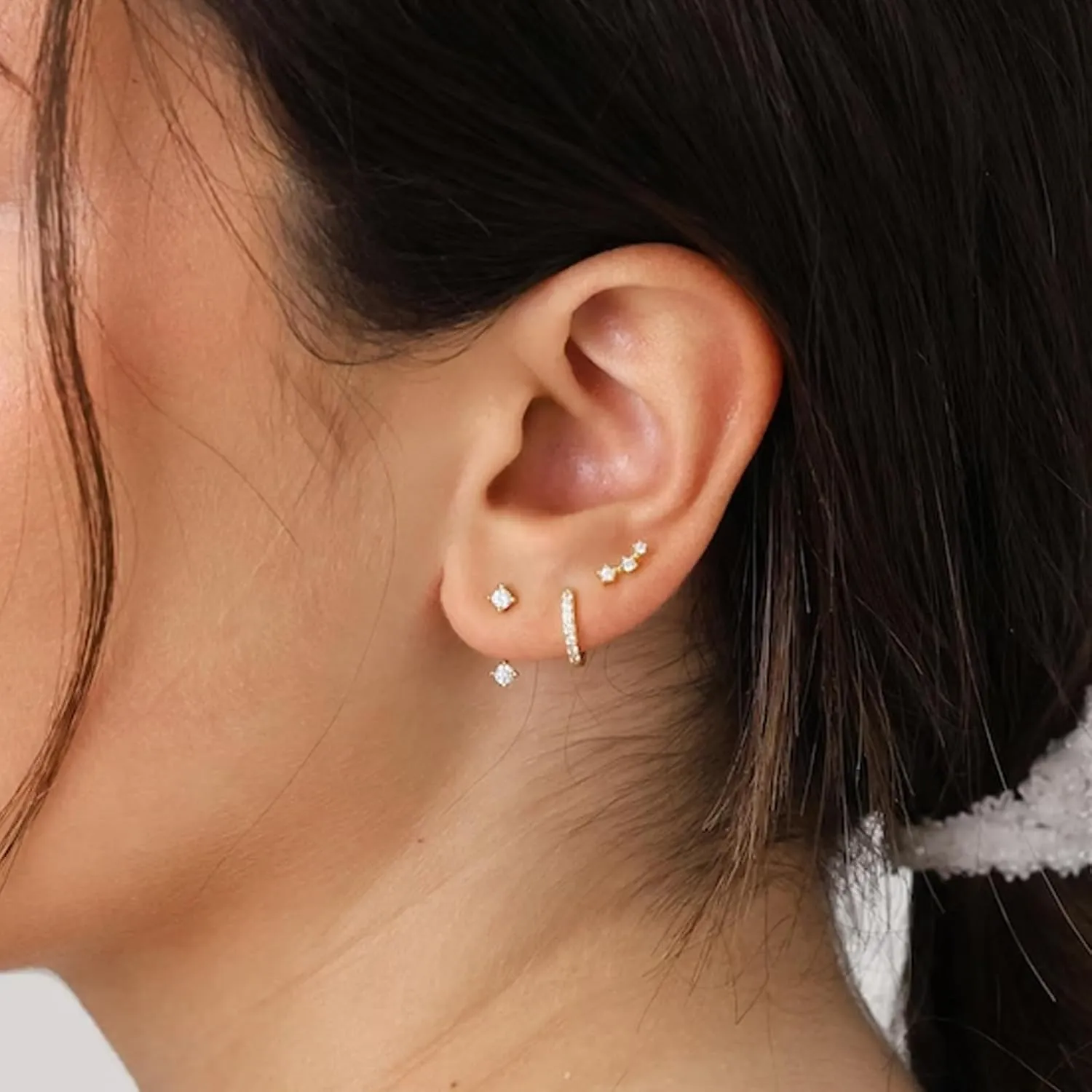 Gold Huggie Earrings for Women Trendy Dainty Earring Stacks 14K Gold Hoop Earrings Hypoallergenic Earring Sets for Multiple Piercing Flat Back Stud Huggie Cartilage Earrings Jewelry Gifts