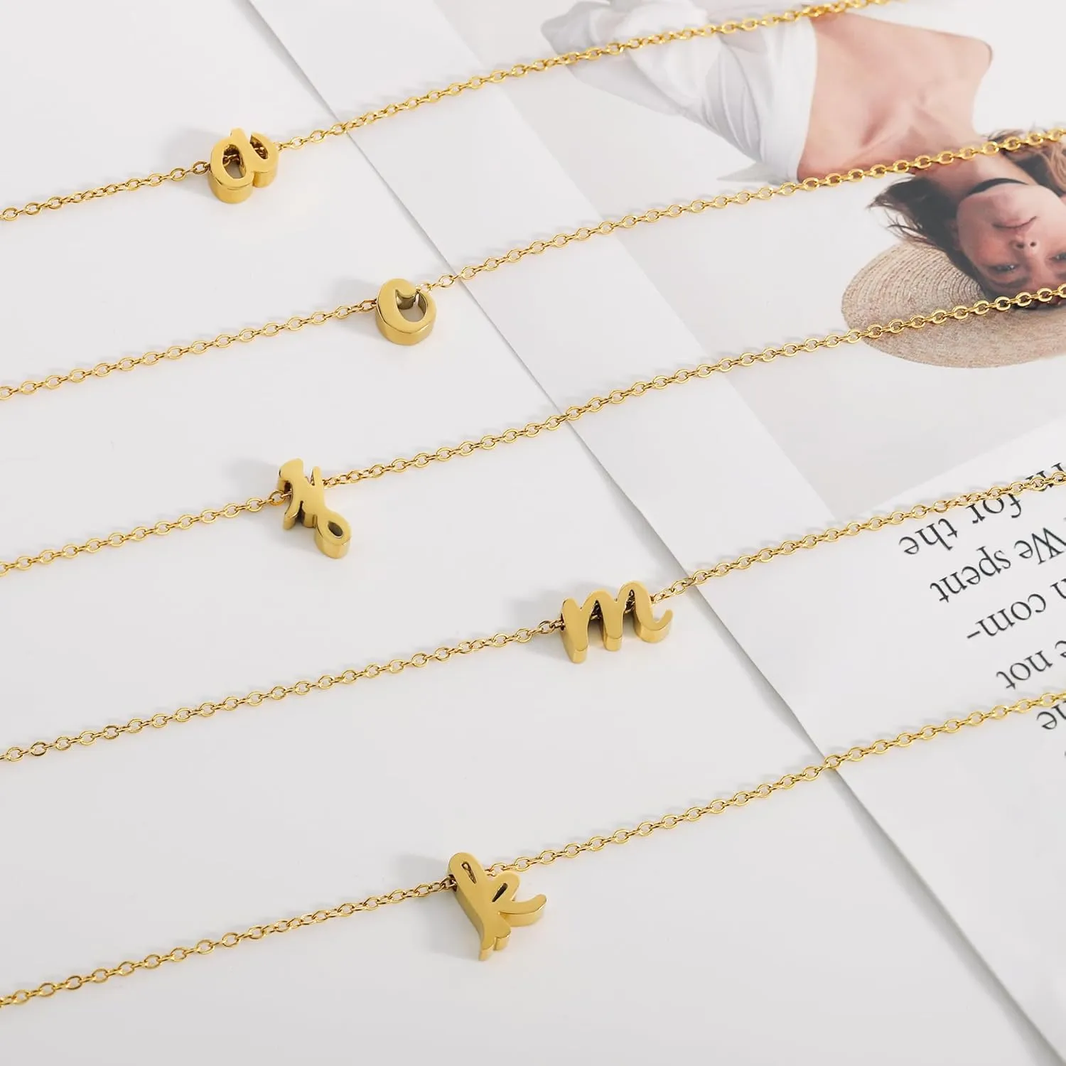 Gold Necklace for Women - 18K Gold Filled Initial Necklace Dainty Gold Initial Necklace Tiny A - Z Pendant Necklace Cute Initial Letter Necklace Gold Jewelry Necklace for Women